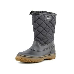 coach samara rain/snow boots in black + brown